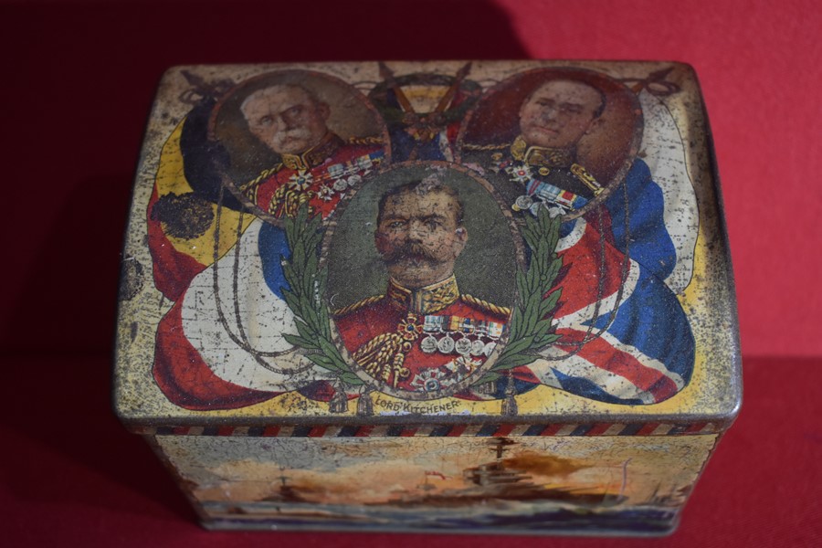 BOER WAR PERIOD PATRIOTIC BISCUIT TIN-SOLD